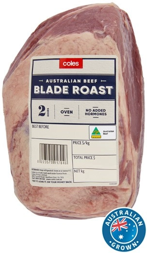 Coles Australian No Added Hormones Beef Blade Roast