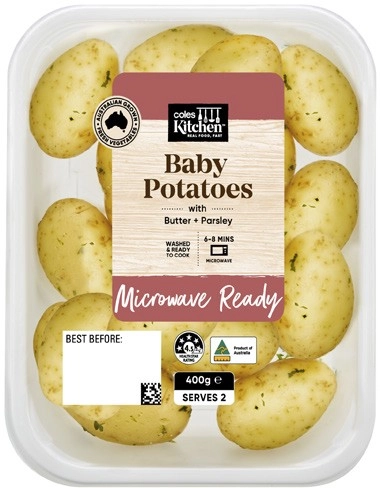 Coles Kitchen Baby Potatoes with Herb Butter 400g