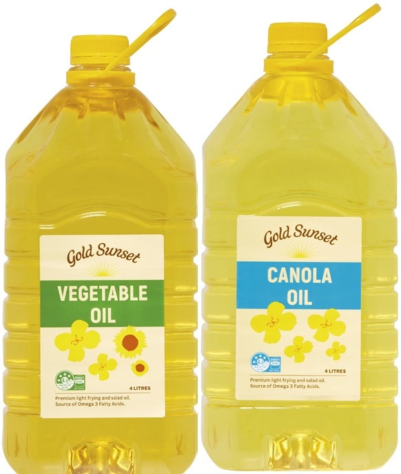 Gold Sunset Canola or Vegetable Oil 4 Litre