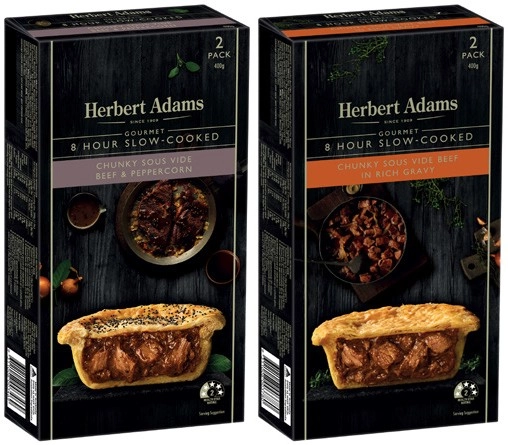 Herbert Adams Slow Cooked Beef Pies 2 Pack 400g-420g