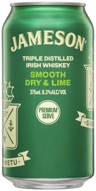 Jameson Smooth Dry & Lime Cans 4x375mL