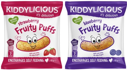 Kiddylicious Fruity Puffs Strawberry or Blueberry 10g