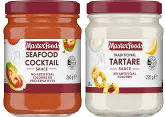 MasterFoods Tartare or Seafood Cocktail Sauce 220g-260g