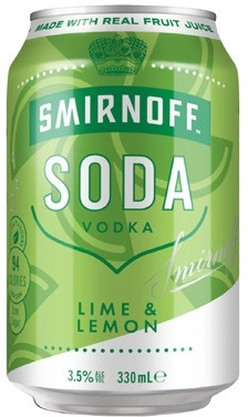 Smirnoff Soda Lemon Lime Cans 4x330mL