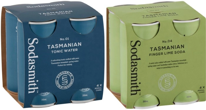 Sodasmith Tonic or Soda Water 4x200mL