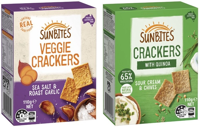 Sunbites Snack Crackers 105g-110g