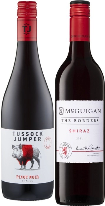 Tussock Jumper Pinot Noir, or McGuigan The Borders Shiraz