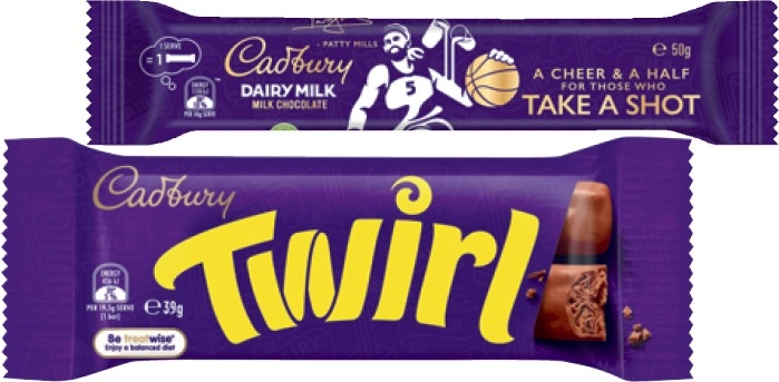 Cadbury Medium Bars 30-60g Selected Varieties