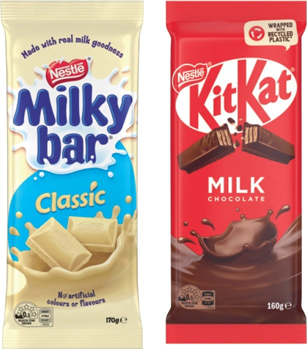 Nestlé Chocolate Blocks 118-180g Selected Varieties