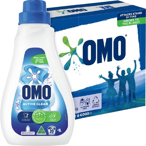 OMO Laundry Liquid 1 Litre or Powder 1kg Selected Varieties