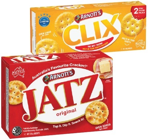 Arnott's Jatz, Savoy or Clix Crackers 225‑250g Selected Varieties