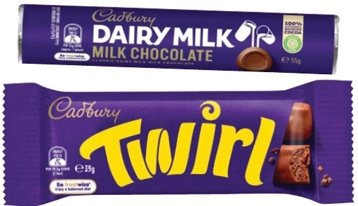 Cadbury Medium Bars, Roll or Toblerone 30‑60g Selected Varieties