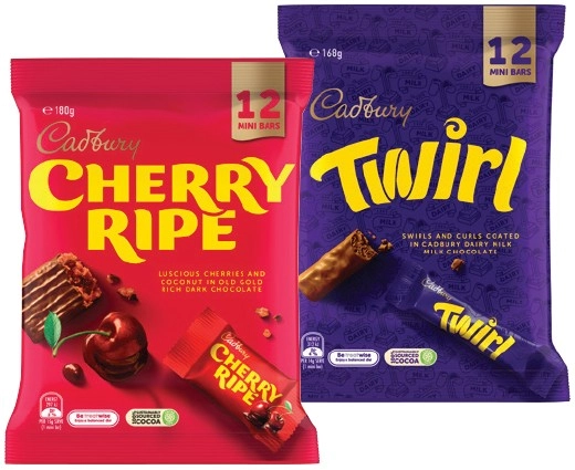 Cadbury Sharepacks 144‑180g Selected Varieties