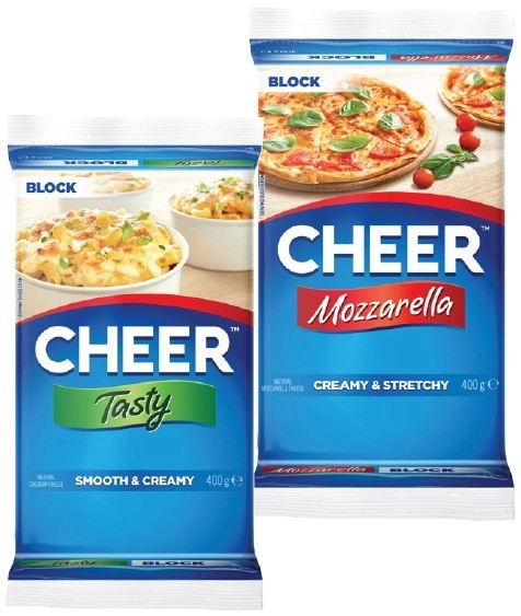 Cheer Cheese Tasty or Mozzarella Block 400g