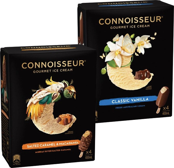 Connoisseur Gourmet Ice Cream 4‑6 Pack Selected Varieties