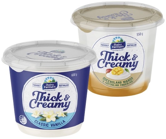 Dairy Farmers Thick & Creamy Yoghurt 550-600g Selected Varieties