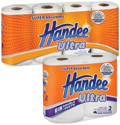 Handee Ultra Paper Towel 4 Pack or Double Length 2 Pack