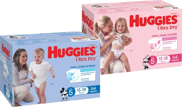 Huggies Nappies or Nappy Pants 46‑108 Pack Selected Varieties