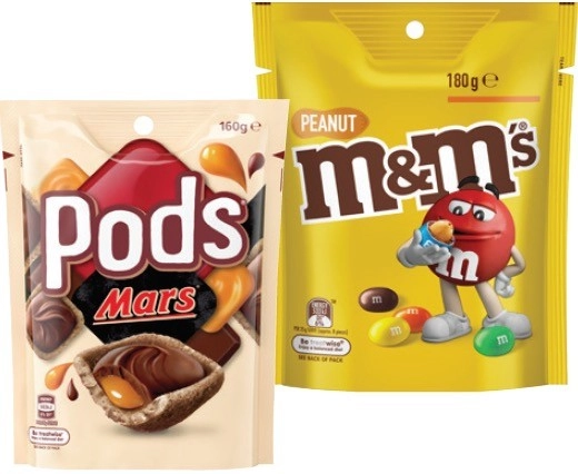 M&M's, Pods, Maltesers or Skittles Pack 120‑200g Selected Varieties