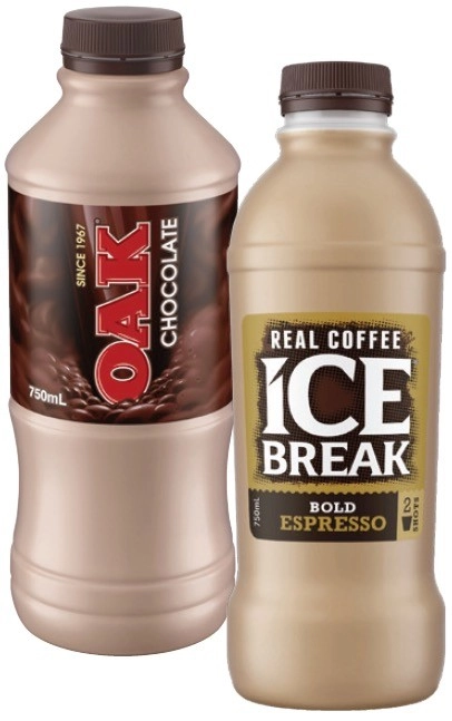 Oak Flavoured Milk or Ice Break Real Coffee 750mL Selected Varieties
