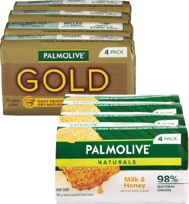 Palmolive Soap 4x90g or Vanilla + Sweet Almond Foaming Liquid Hand Wash 400mL Selected Varieties