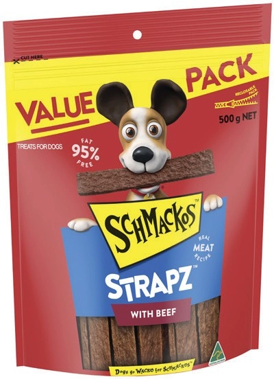 Schmackos Strapz or Stix Value Pack 500g Selected Varieties