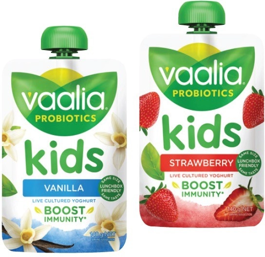 Vaalia Kids Probiotics Yoghurt 140g Selected Varieties