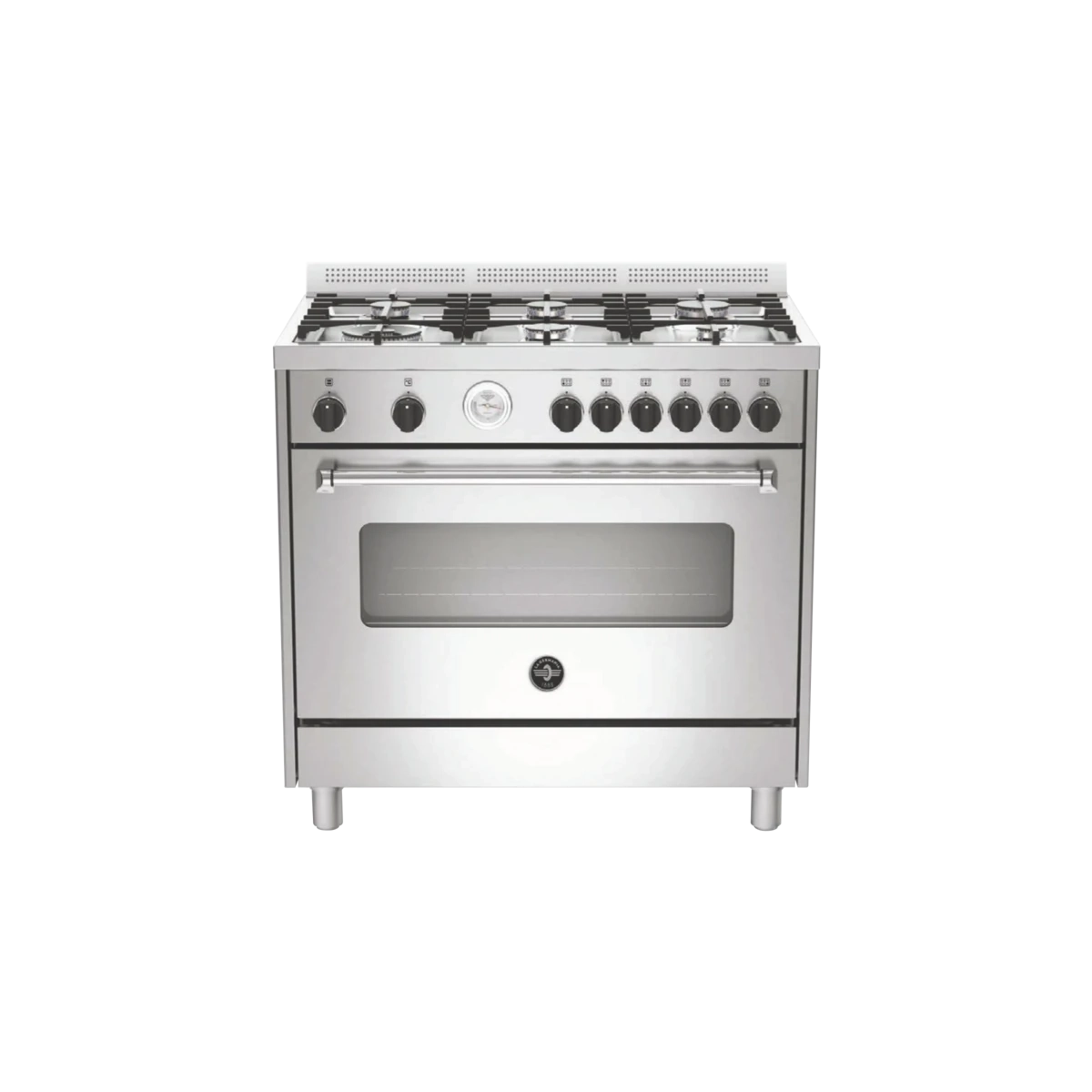 La Germania Americana 90cm Dual Fuel Upright Cooker - Stainless Steel