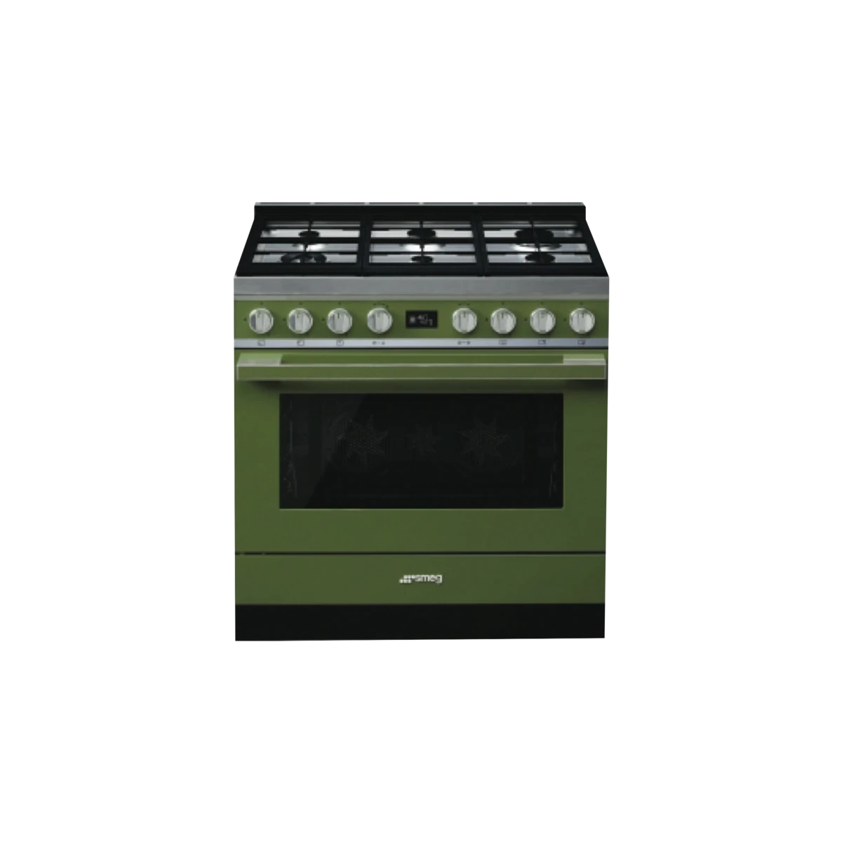 Smeg PORTOFINO 90CM F/S UPRIGHT/GAS HOB OLIVE GREEN