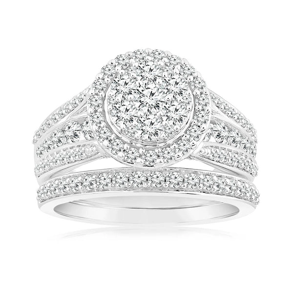 1.30 Carat Diamond Bridal Ring Set in 10ct White Gold – Shiels Jewellers