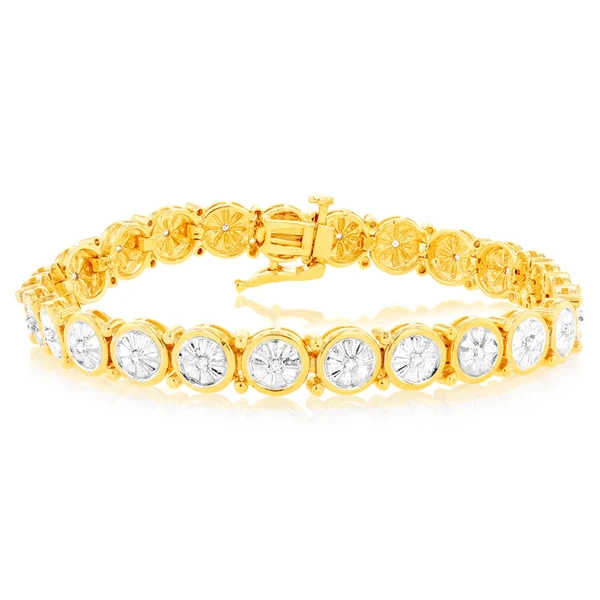 1/4 Carat Diamond Bracelet in Gold Plated Silver – Shiels Jewellers