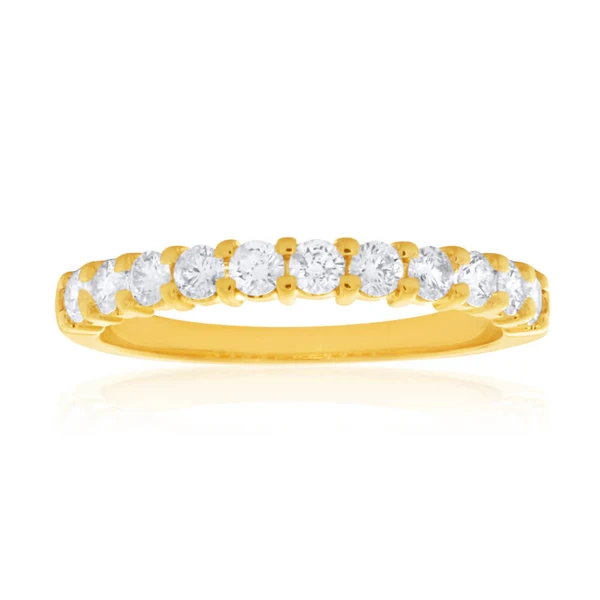 18ct Yellow Gold Ring With 1/2 Carats Of Diamonds Set with 11 Diamonds – Shiels Jewellers