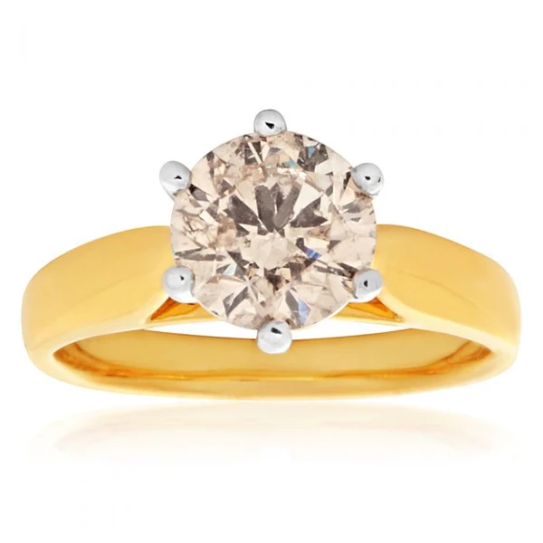 18ct Yellow Gold Solitaire Ring With 1.5 Carat Australian Diamond – Shiels Jewellers