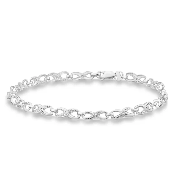 9ct Alluring White Gold Diamond Fancy Bracelet – Shiels Jewellers