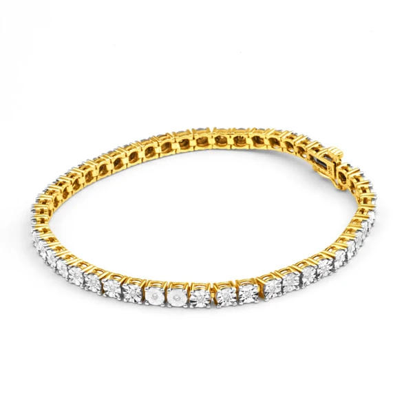 9ct Charming 1/4 Carat Yellow Gold Diamond Tennis Bracelet 18cm – Shiels Jewellers