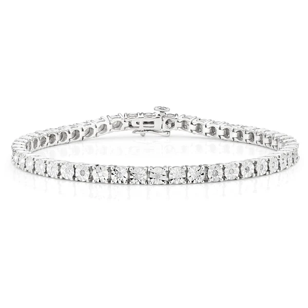 9ct Dazzling White Gold 1 Carat Diamond 18cm Tennis Bracelet – Shiels Jewellers