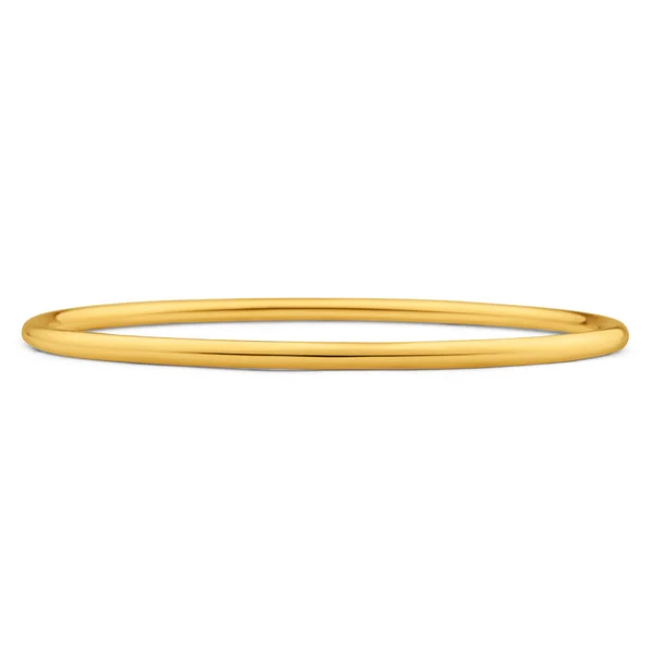 9ct Gold Silver Filled 65mm Bangle Yellow 3mm Thick – Shiels Jewellers