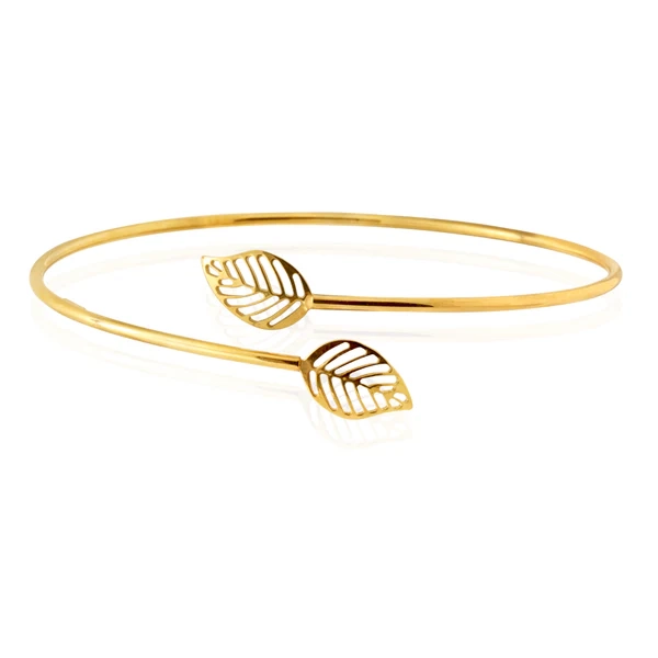 9ct Gold Silverfilled Leaf Bangle – Shiels Jewellers