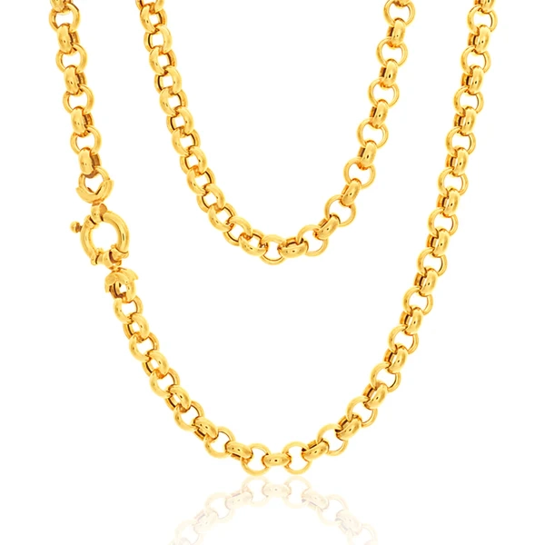 9ct Magnificent Yellow Gold Silver Filled Belcher Chain – Shiels Jewellers