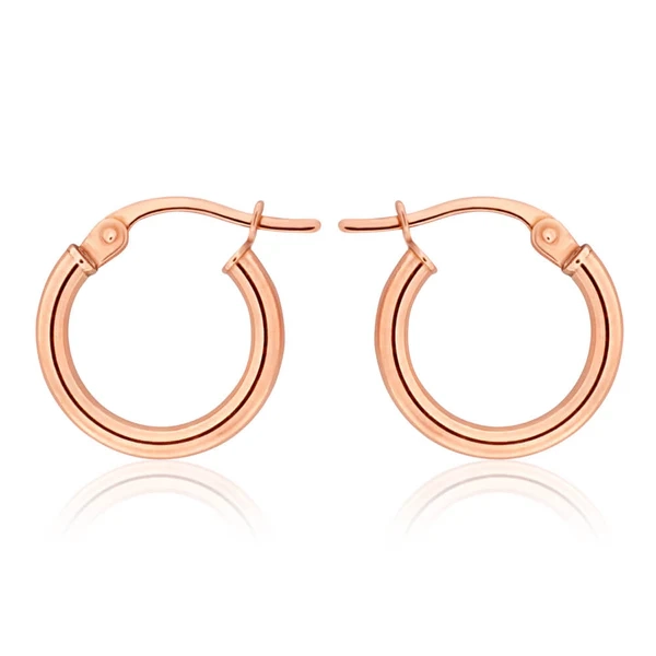 9ct Rose Gold Plain 10mm Hoop Earrings European made – Shiels Jewellers