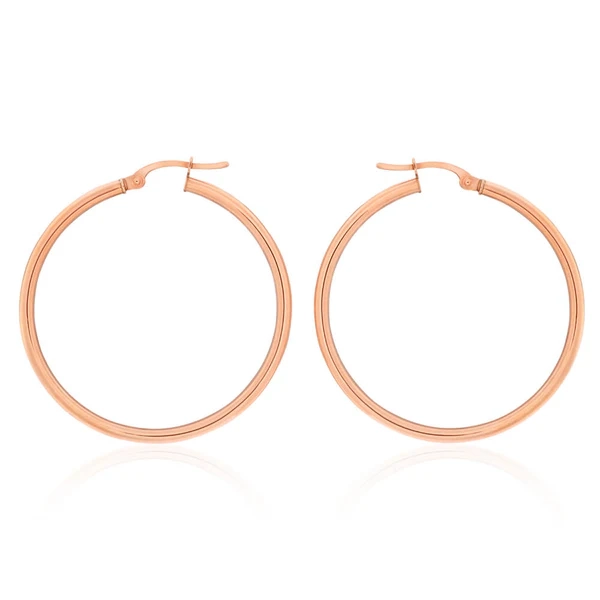 9ct Rose Gold Plain 30mm Hoop Earrings European made – Shiels Jewellers