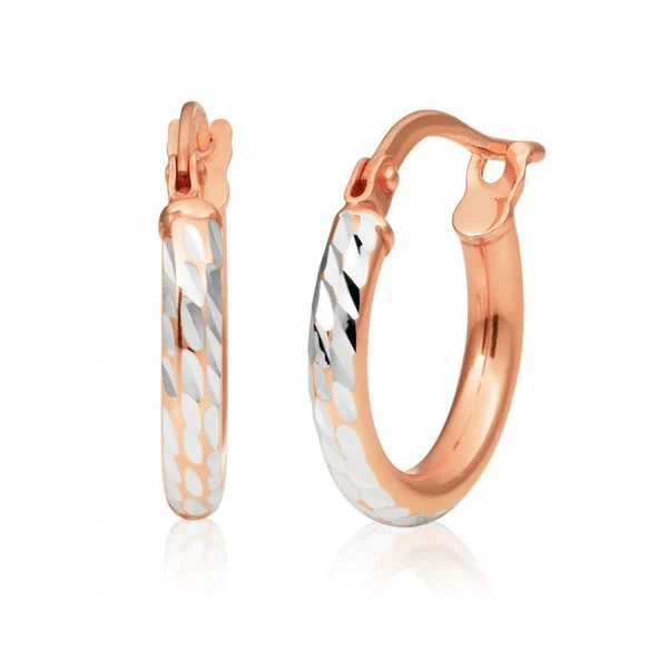 9ct Rose Gold Silver Filled 2x10mm Hoop Earrings – Shiels Jewellers