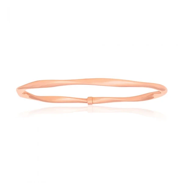 9ct Rose Gold Silverfilled 65mm Open Twist Bangle – Shiels Jewellers