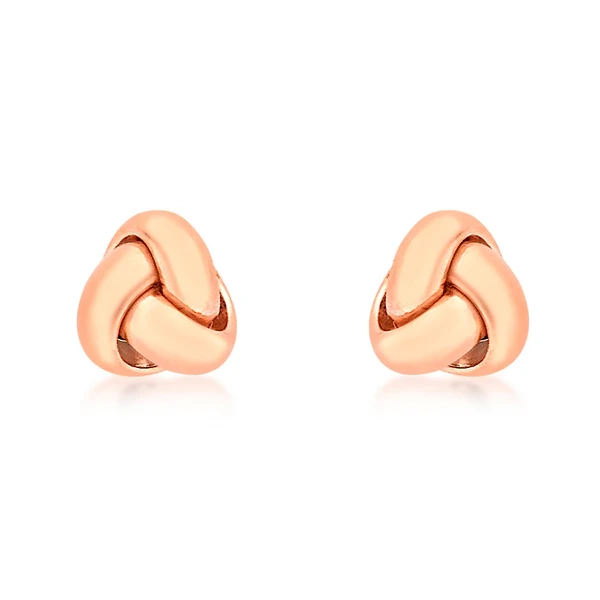 9ct Rose Gold Tiny Tri Knot Stud Earring – Shiels Jewellers