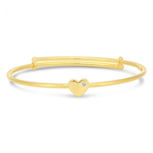 9ct Silver Filled Heart Charm Baby Bangle – Shiels Jewellers