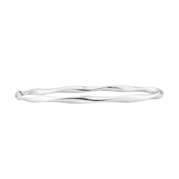 9ct Silverfilled 65mm Open Twist White Gold Bangle – Shiels Jewellers