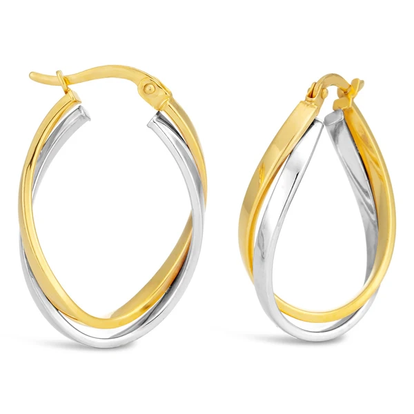 9ct Two-Tone Gold Filled Double Tube Hoop Earrings – Shiels Jewellers