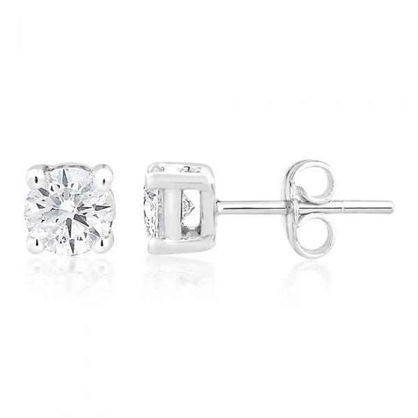 9ct White Gold 1/2 Carat Diamond Stud Earrings – Shiels Jewellers