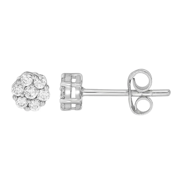 9ct White Gold 1/4 Carat Diamond Cluster Stud Earrings – Shiels Jewellers