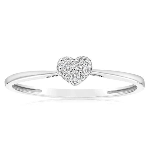 9ct White Gold Heart Luminesce Lab Grown Diamond Dress Ring – Shiels Jewellers